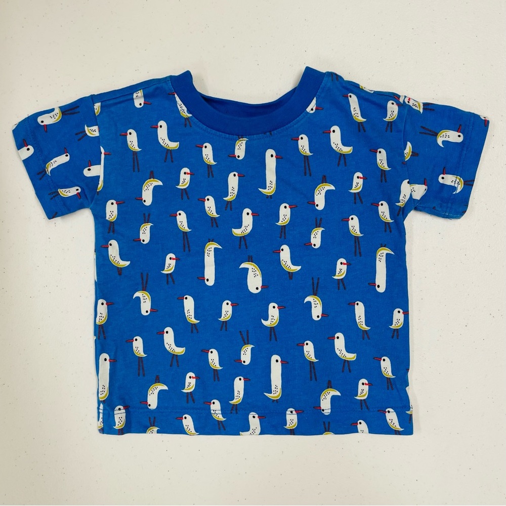 Hanna Andersson Seagulls Tee Boys 18-24M Girls Combed Cotton Blue T-Shirt Summer